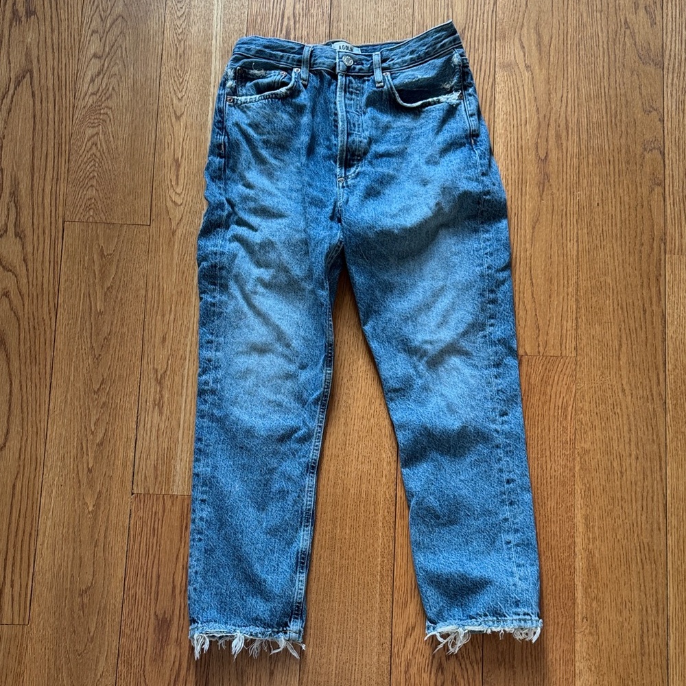 Agolde Riley Cropped Slim Straight Jeans Size 27 - Picture 2 of 7